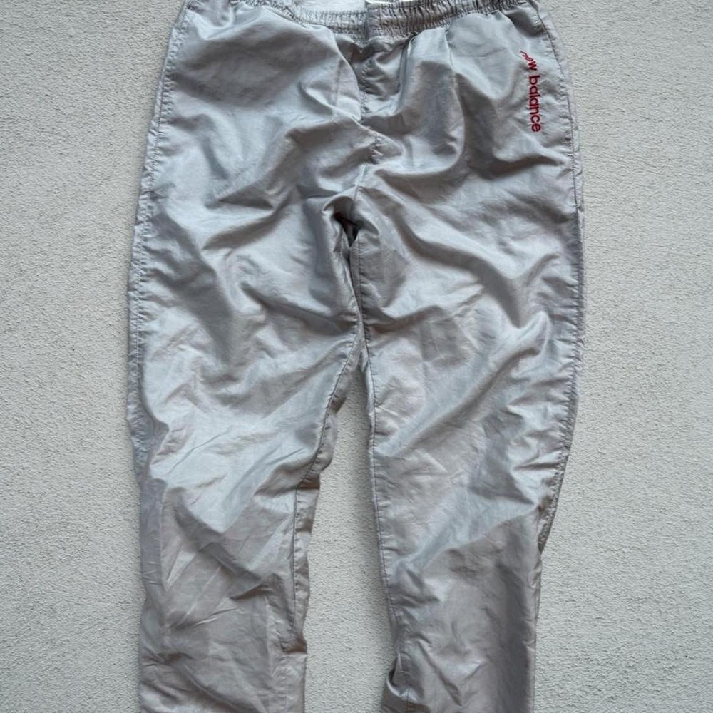 Vintage New Balance Gray Track Pants Size S Red Stripe